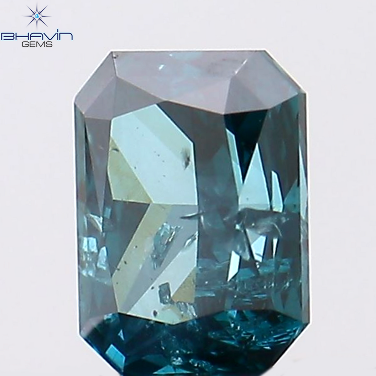 0.39 CT Natural Radiant Diamond Enhanced Blue Color Clarity I1 (4.58 MM)