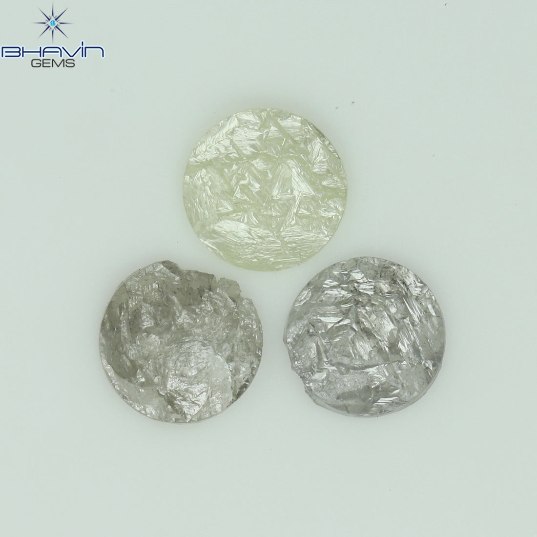 0.50 CT/3 Pcs Natural Uncut Diamond White Color Clarity I3 (4.70 MM)