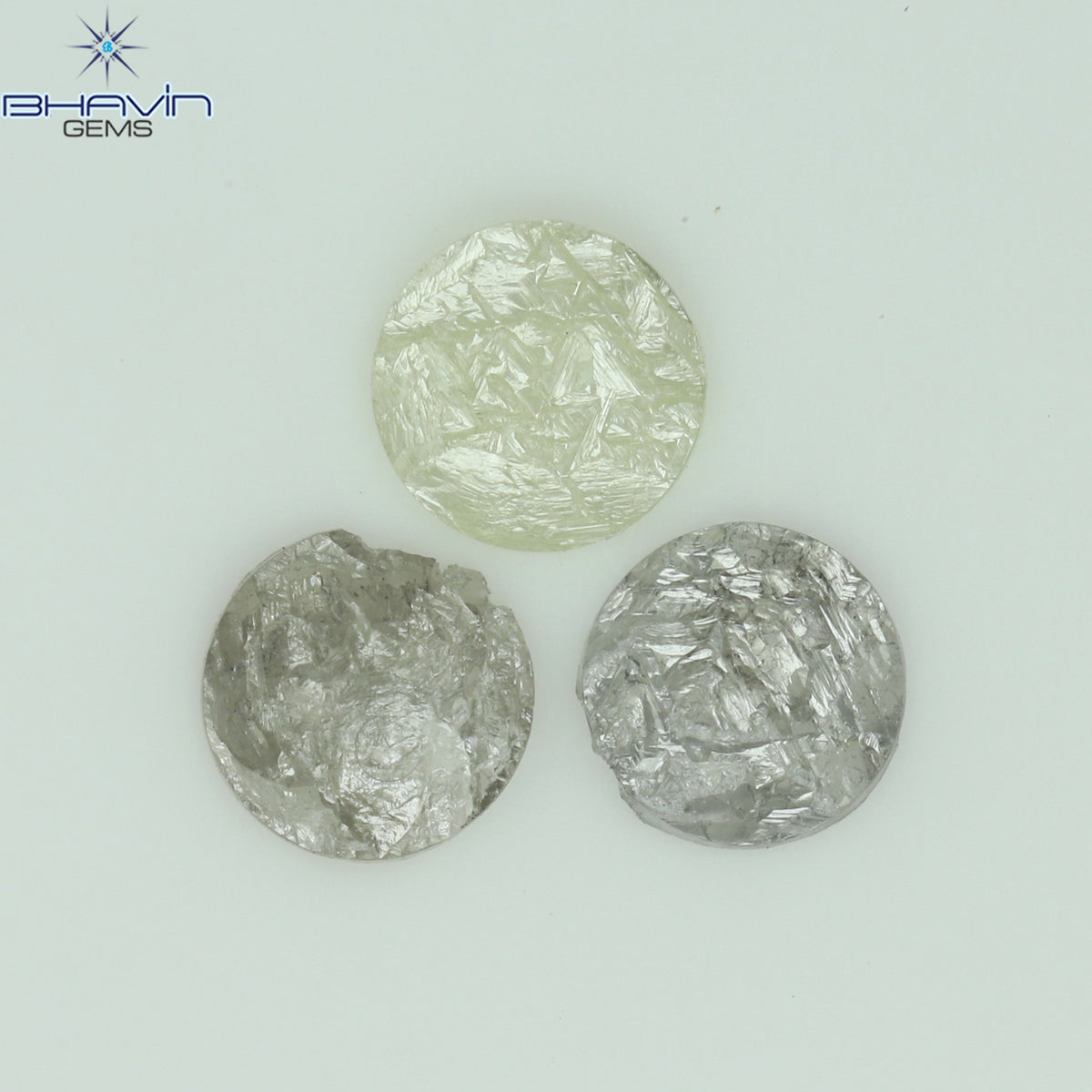0.50 CT/3 Pcs Natural Uncut Diamond White Color Clarity I3 (4.70 MM)
