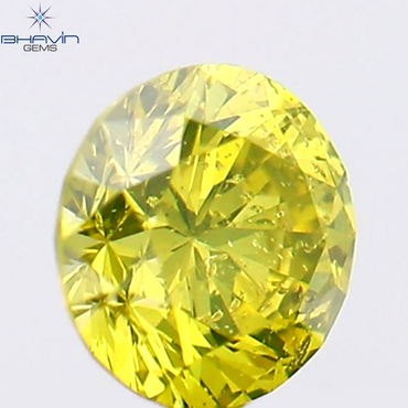 0.16 CT Round Shape Natural Diamond Green Yellow Color SI1 Clarity (3.50 MM)