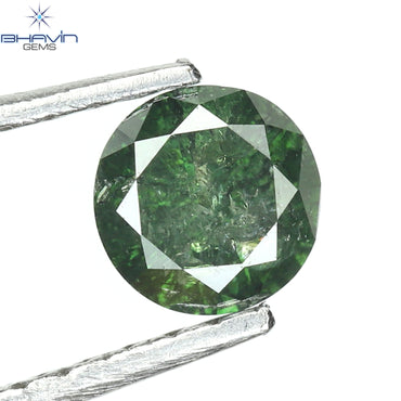 0.35 CT Round Diamond Natural Diamond Green Color I3 Clarity (4.49 MM)