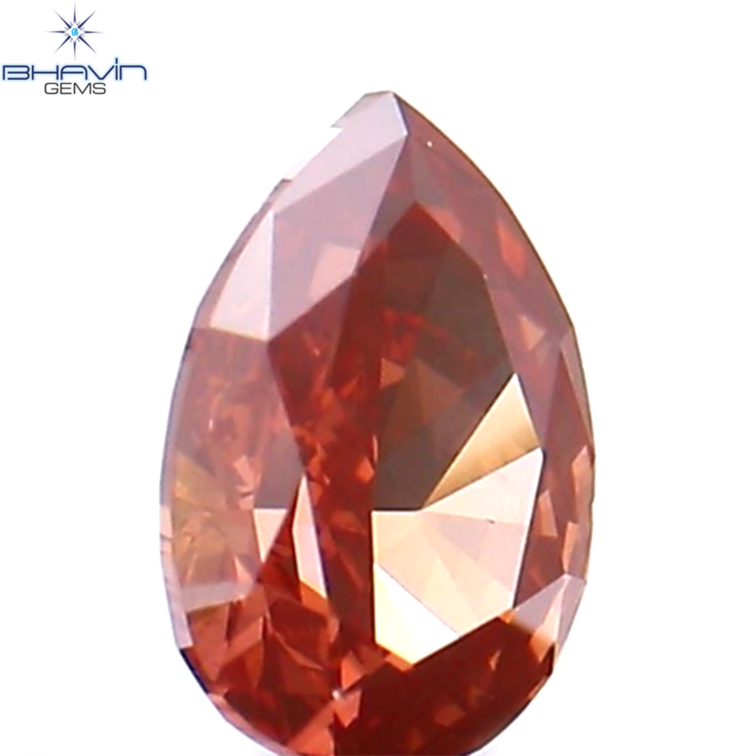 0.12 CT Natural Pear Diamond Enhanced Pink Color Clarity SI1 (3.89 MM)