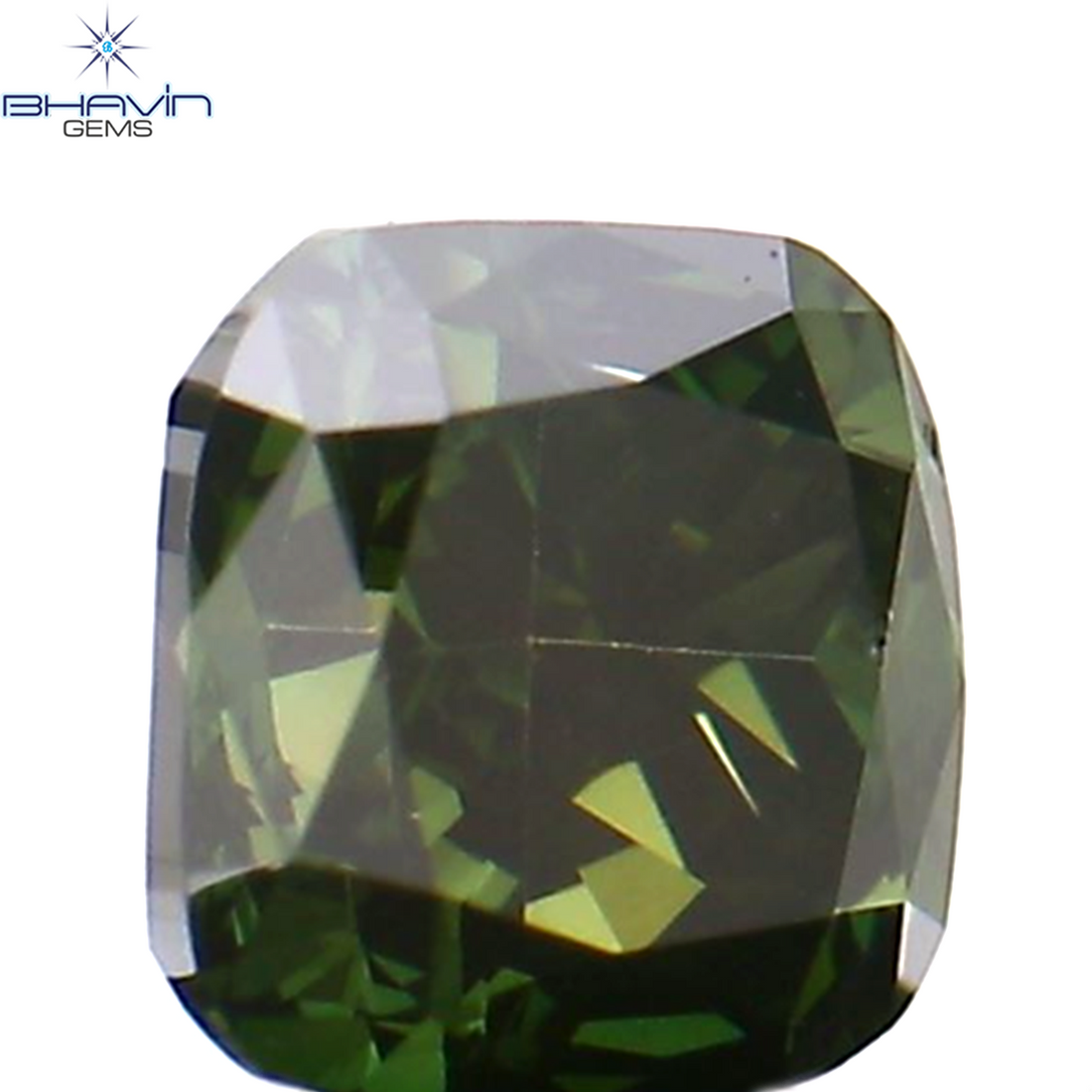0.23 CT クッション シェイプ ナチュラル ルース ダイヤモンド 強化グリーン カラー VS1 クラリティ (3.40 MM)