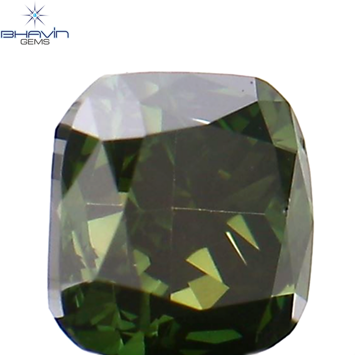 0.23 CT クッション シェイプ ナチュラル ルース ダイヤモンド 強化グリーン カラー VS1 クラリティ (3.40 MM)