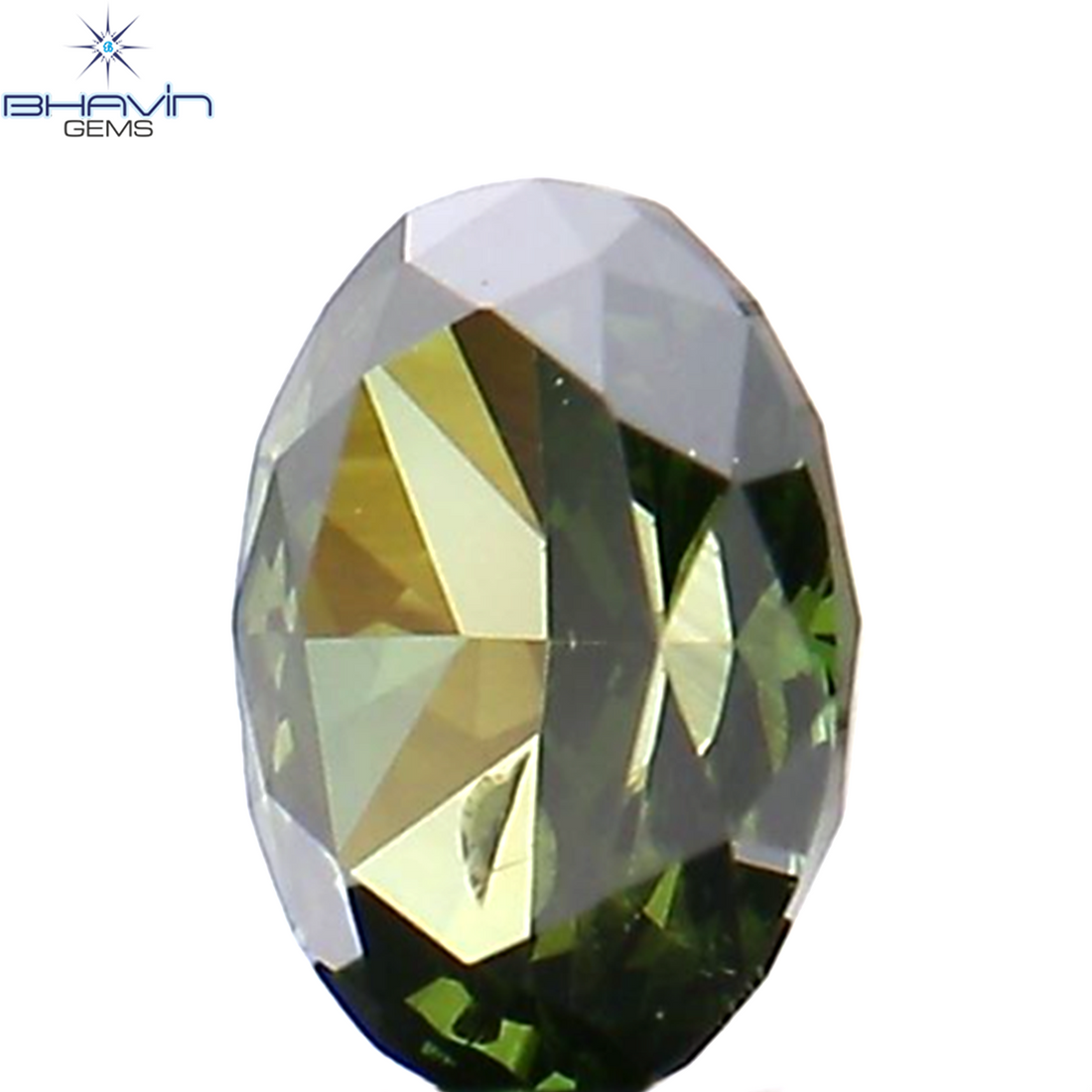 0.24 CT Natural Oval Diamond Enhanced Green Color Clarity VS2 (4.44 MM)
