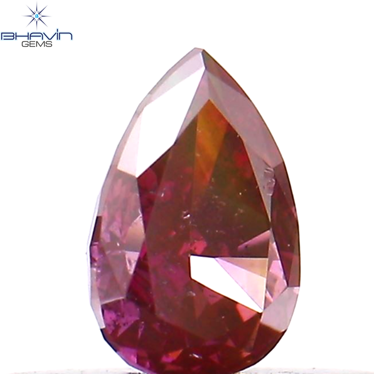 0.19 CT Natural Pear Diamond Enhanced Pink Color Clarity SI1 (4.40 MM)