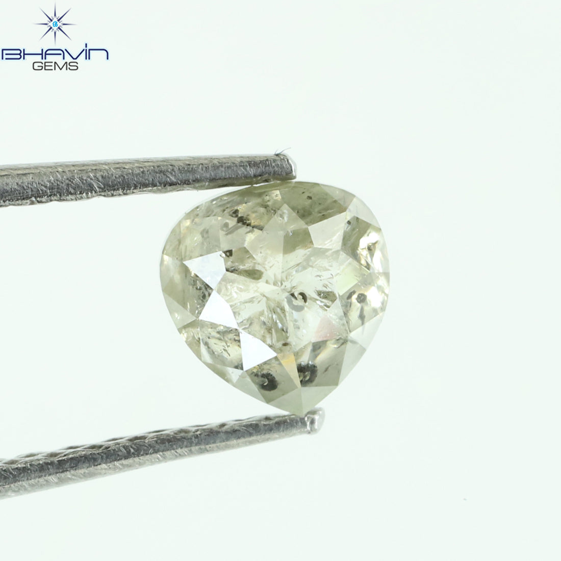 0.61 CT Natural Heart Diamond Salt and Pepper Color Clarity I3 (4.85 MM)