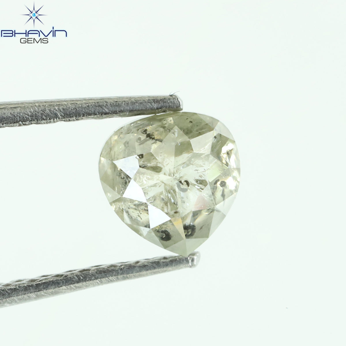 0.61 CT Natural Heart Diamond Salt and Pepper Color Clarity I3 (4.85 MM)
