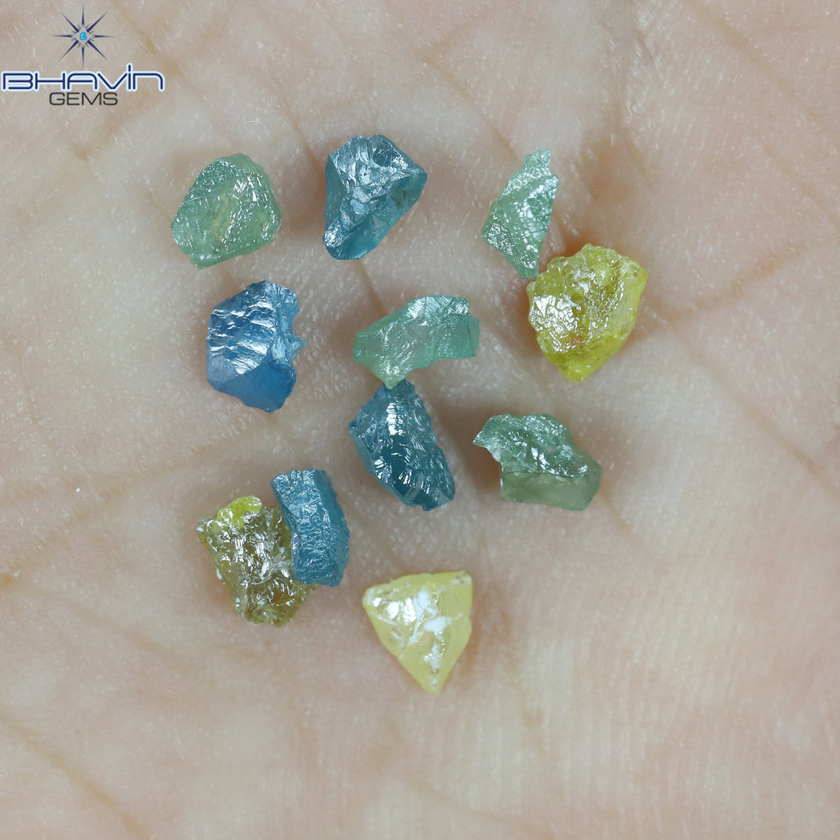 1.38 CT/11 Pcs Natural Rough Diamond Enhanced Mix Fancy Color Clarity I3 (4.05 MM)