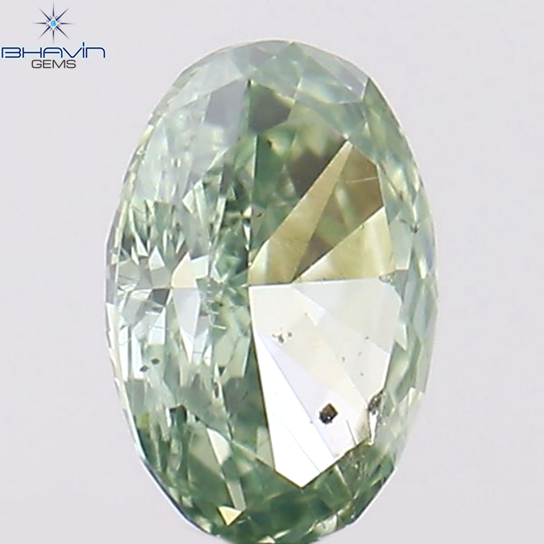 0.14 CT Natural Oval Diamond Enhanced Green Color Clarity SI1 (3.90 MM)
