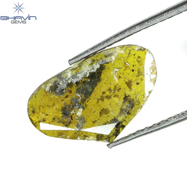 1.43 CT Heart Slice Shape Natural Diamond Yellow Color I3 Clarity (14.08 MM)