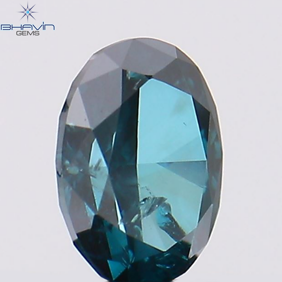 0.30 CT オーバル シェイプ ナチュラル ダイヤモンド ブルー カラー SI2 クラリティ (4.67 MM)
