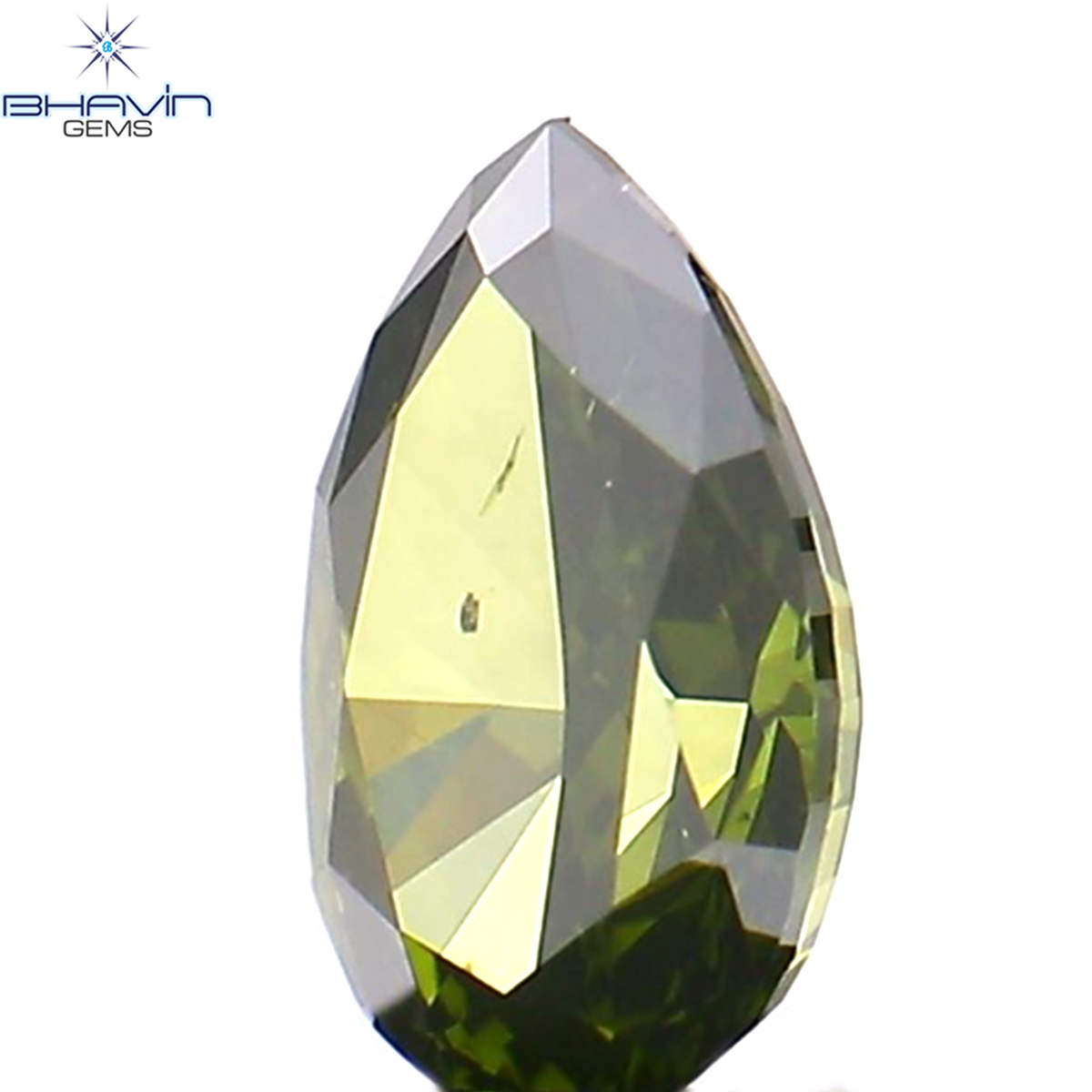 0.28 CT ペアシェイプ ナチュラル ダイヤモンド グリーン カラー SI1 クラリティ (5.19 MM)