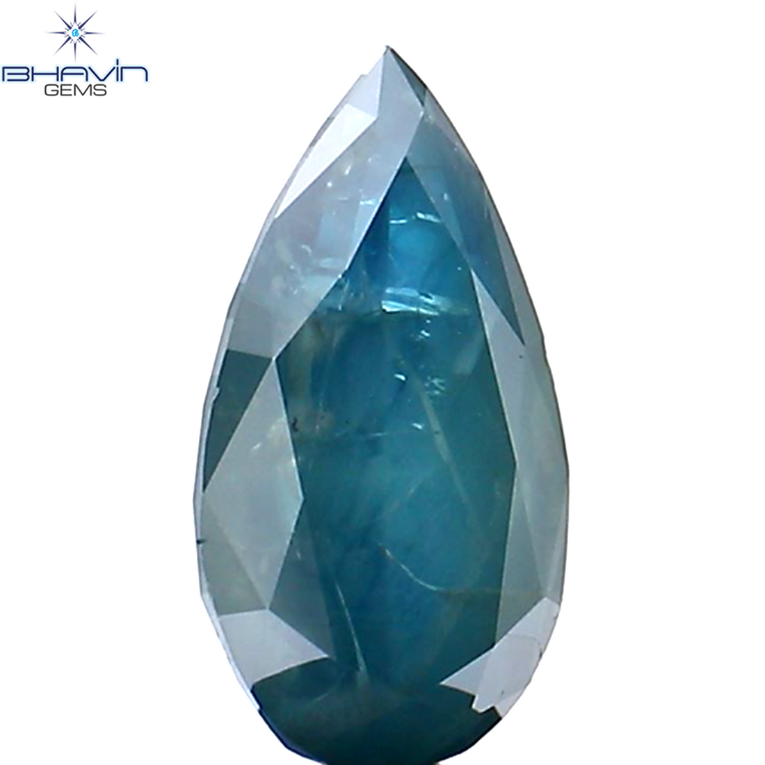 1.13 CT Natural Pear Diamond Enhanced Blue Color Clarity I3 (9.22 MM)