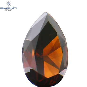 0.19 CT Pear Shape Natural Diamond Cognac Color VS1 Clarity (4.65 MM)