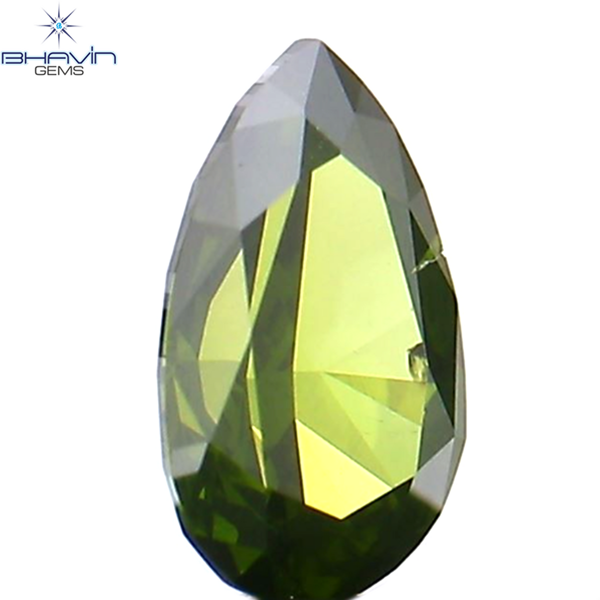 0.08 CT ペアシェイプ ナチュラル ダイヤモンド 強化グリーン カラー VS1 クラリティ (4.05 MM)