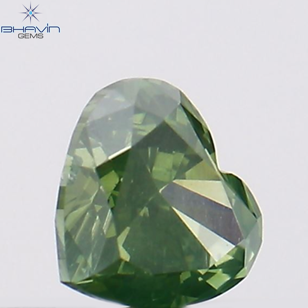 0.18 CT Heart Shape Natural Diamond Green Color VS2 Clarity (3.66 MM)