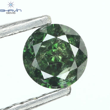 0.22 CT Round Diamond Natural Loose Diamond Green Color I3 Clarity (3.80 MM)