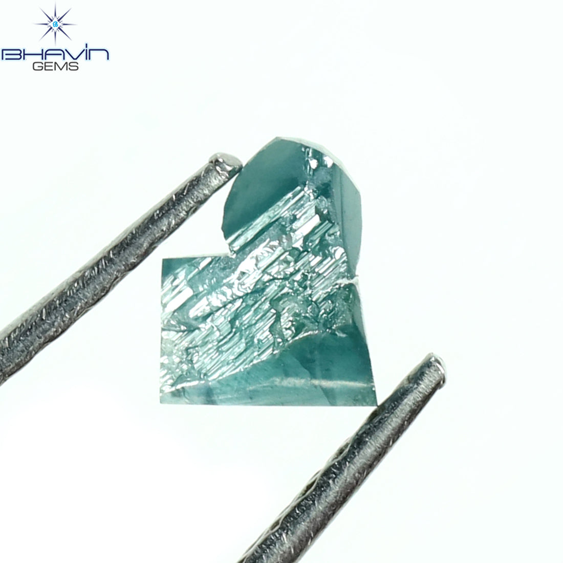 0.23 CT Natural Statue Rough Diamond Enhanced Blue Color Clarity I3 (5.42 MM)