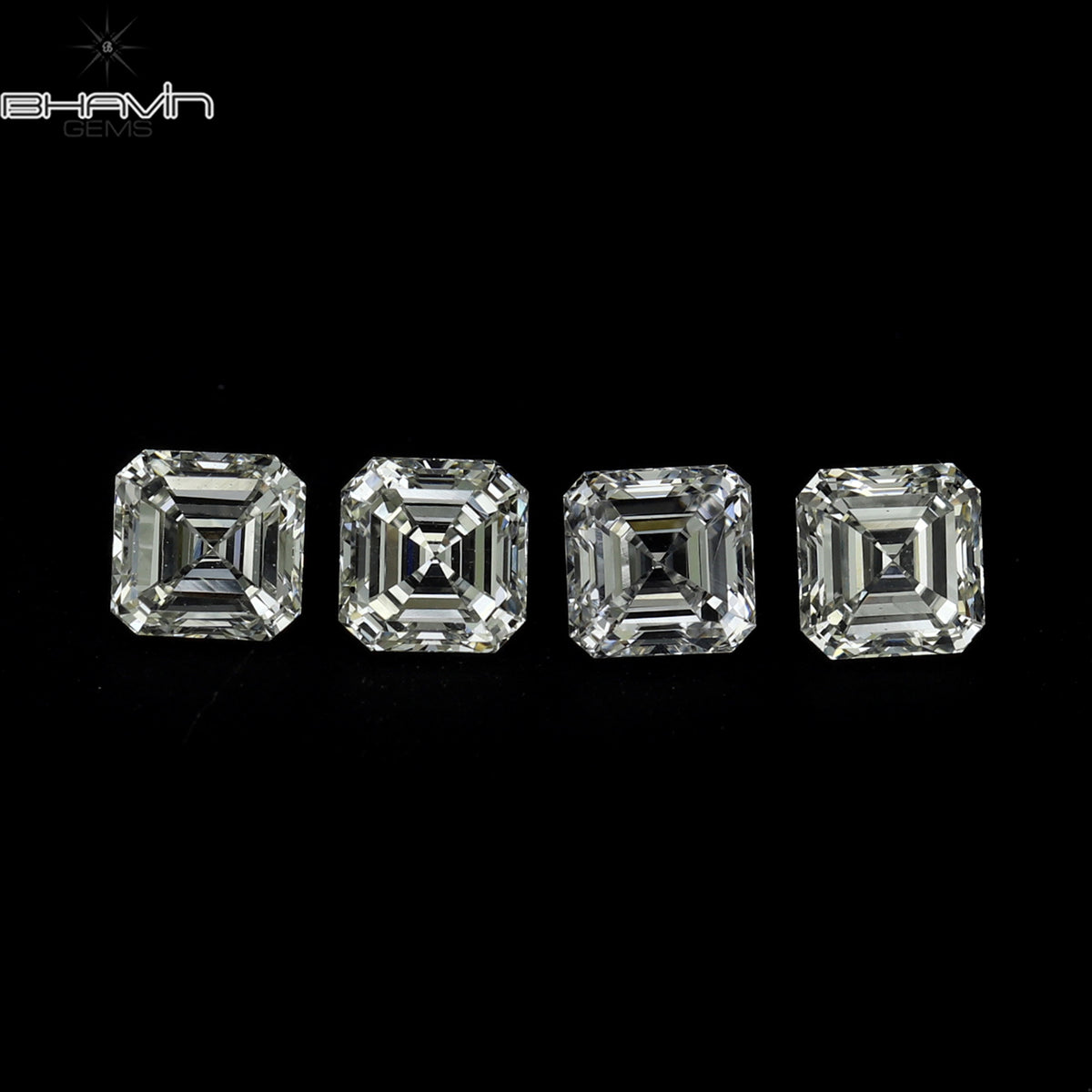 0.15 CT Natural Asscher Diamond White (G+) Color Clarity VVS-VS (3.00 MM)