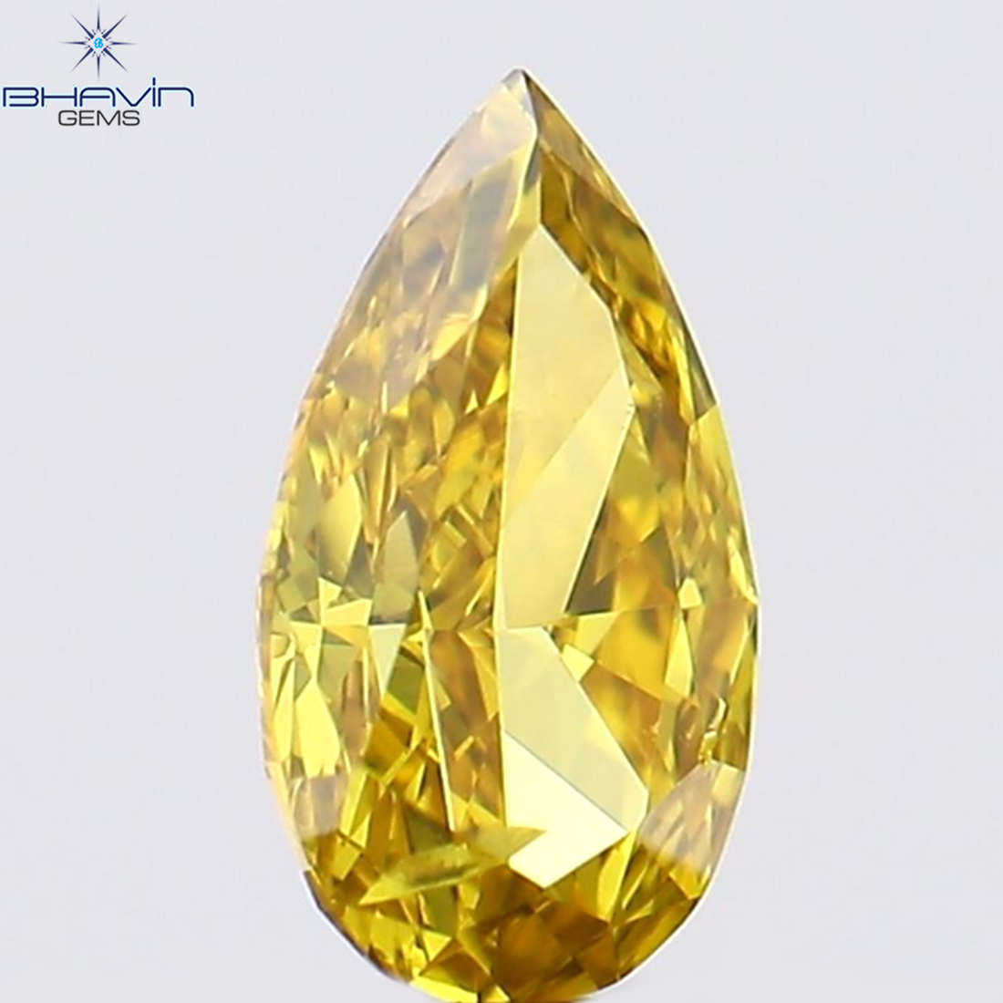 0.18 CT Natural Pear Diamond Enhanced Orange Yellow Color Clarity SI1 (5.03 MM)