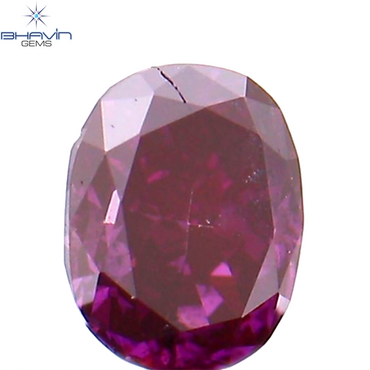 0.16 CT Oval Shape Natural Diamond Enhanced Pink Color SI1 Clarity (3.52 MM)