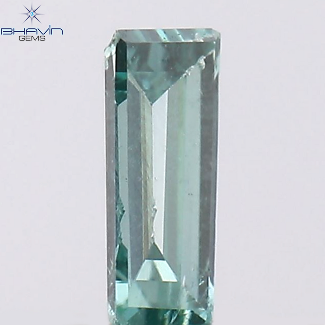 0.07 CT Natural Baguette Diamond Enhanced Bluish Green Color Clarity VS2 (3.62 MM)