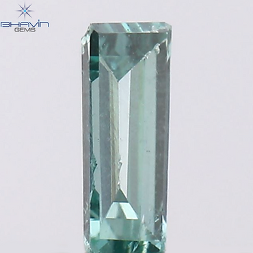 0.07 CT Baguette Shape Natural Diamond Bluish Green Color VS2 Clarity (3.62 MM )