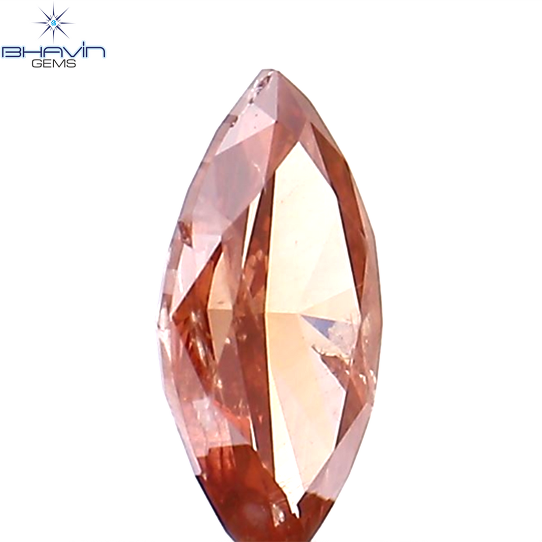 0.25 CT マーキス シェイプ ナチュラル ダイヤモンド ピンク カラー I1 クラリティ (6.14 MM)