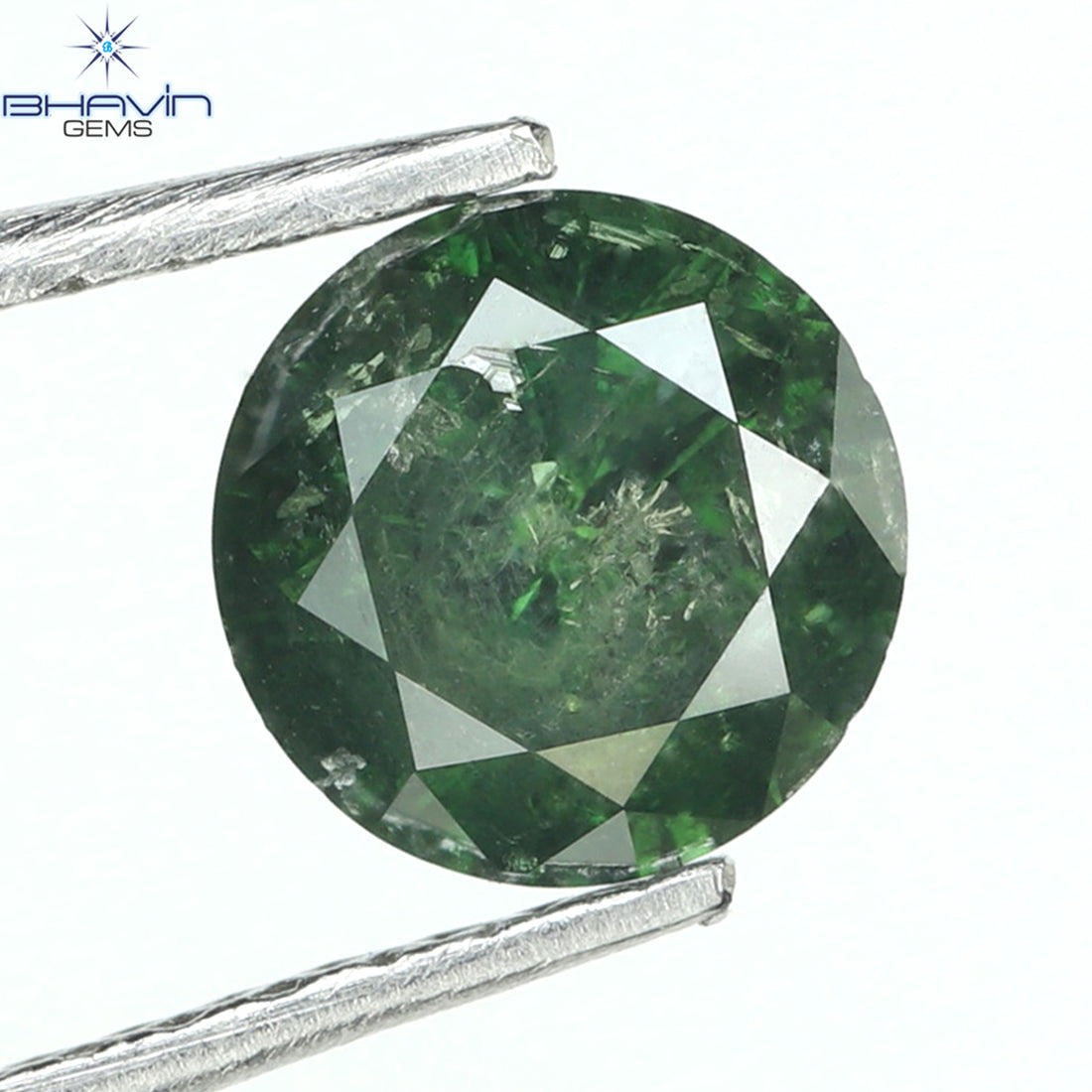 0.76 CT ラウンド ダイヤモンド ナチュラル ルース ダイヤモンド グリーン カラー I3 クラリティ (5.86 MM)