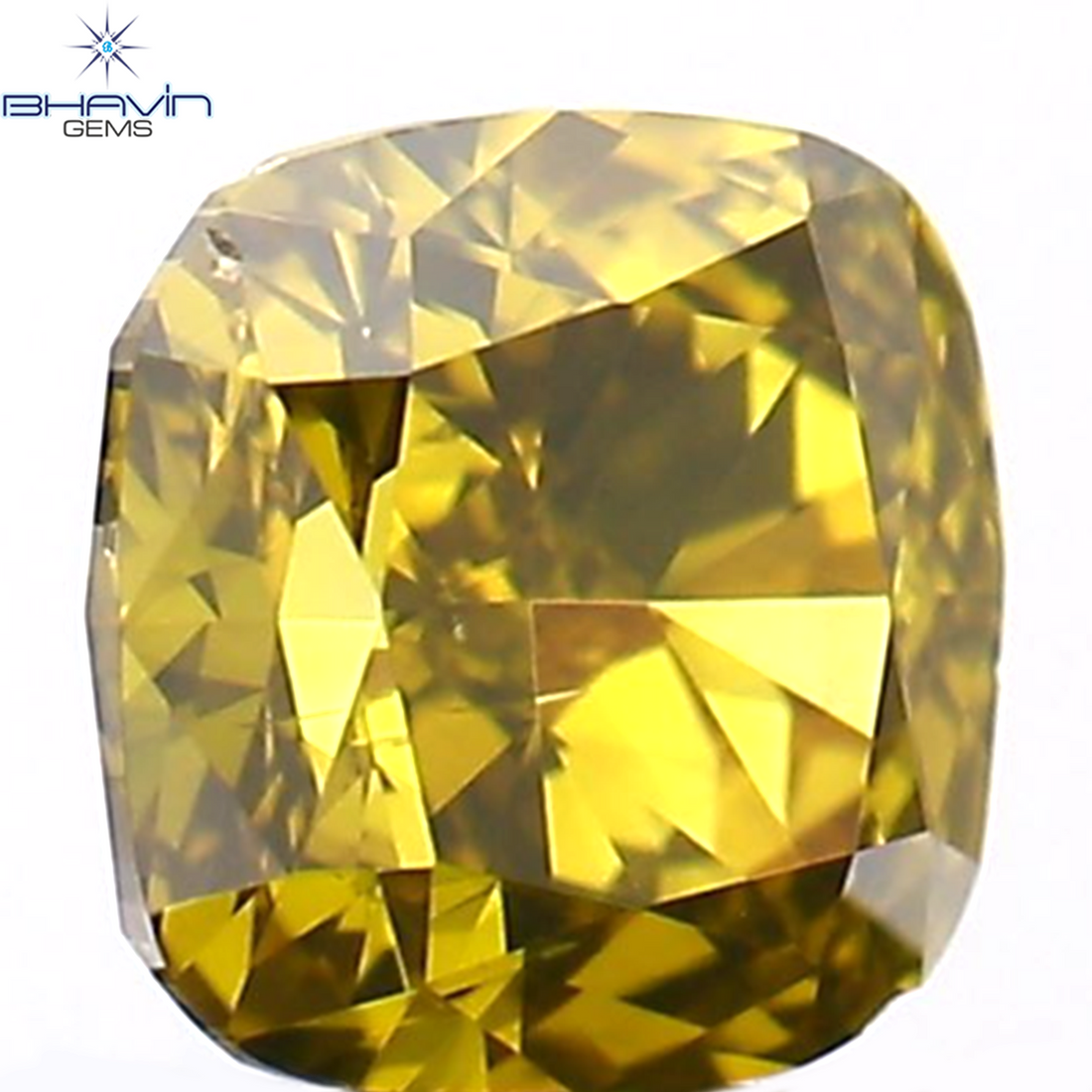 0.40 CT Natural Cushion Diamond Enhanced Green Color Clarity VS2 (4.10 MM)