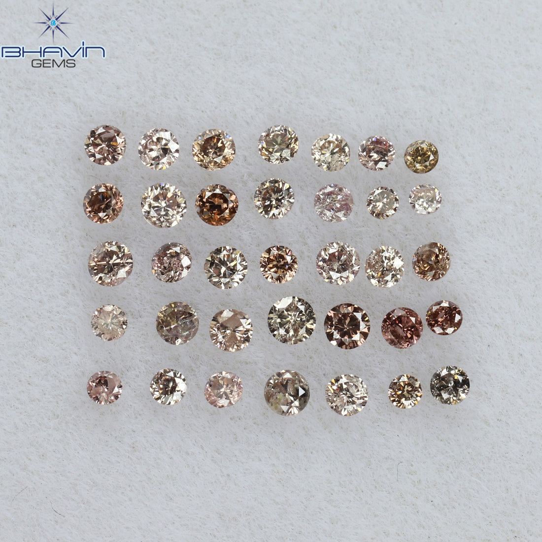 0.69 CT/48 Pcs Natural Round Diamond Pink (Argyle) Color Clarity SI (1.70 MM)