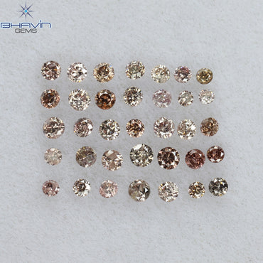 0.69 CT/48 Pcs Round Shape Natural Loose Diamond Pink (Argyle) Color SI Clarity (1.70 MM)