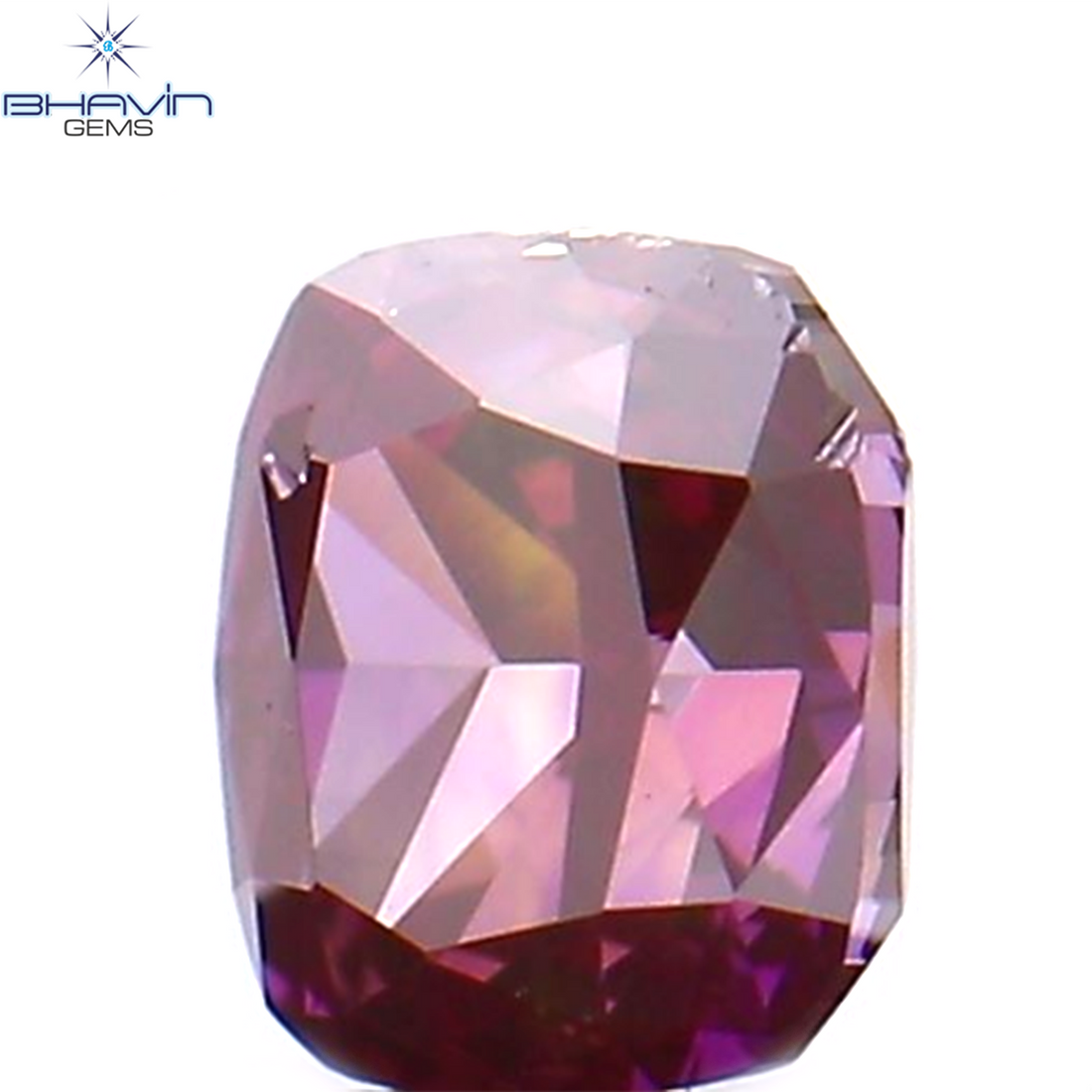 0.13 CT クッション シェイプ ナチュラル ルース ダイヤモンド エンハンスト ピンク カラー SI1 クラリティ (2.98 MM)