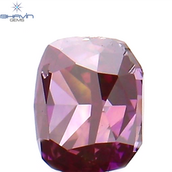 0.13 CT Cushion Shape Natural Loose Diamond Enhanced Pink Color SI1 Clarity (2.98 MM)