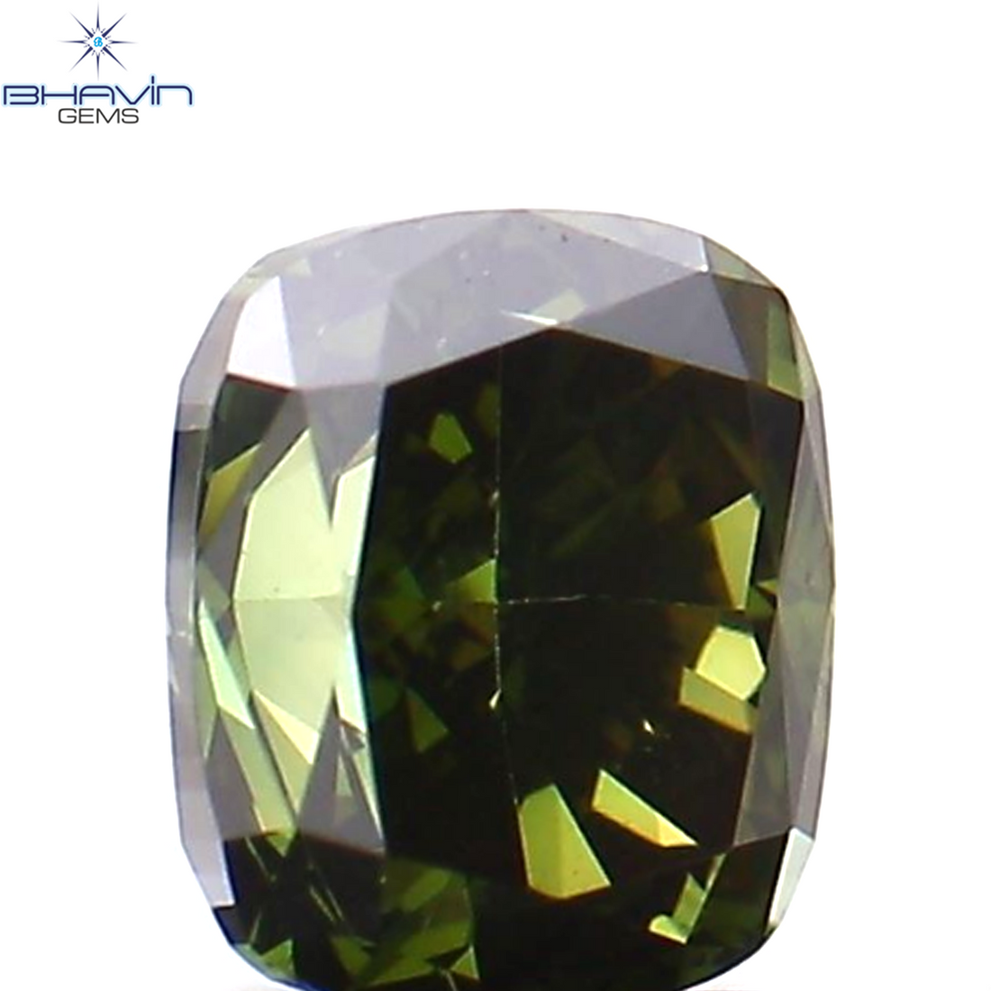 0.27 CT Natural Cushion Diamond Enhanced Green Color Clarity VS1 (3.77 MM)
