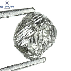 0.53 CT ラフシェイプ ナチュラル ダイヤモンド ソルト アンド ペッパー カラー I3 クラリティ (4.80 MM)
