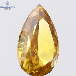 0.21 CT Pear Shape Natural Diamond Orange Color SI1 Clarity (4.85 MM)