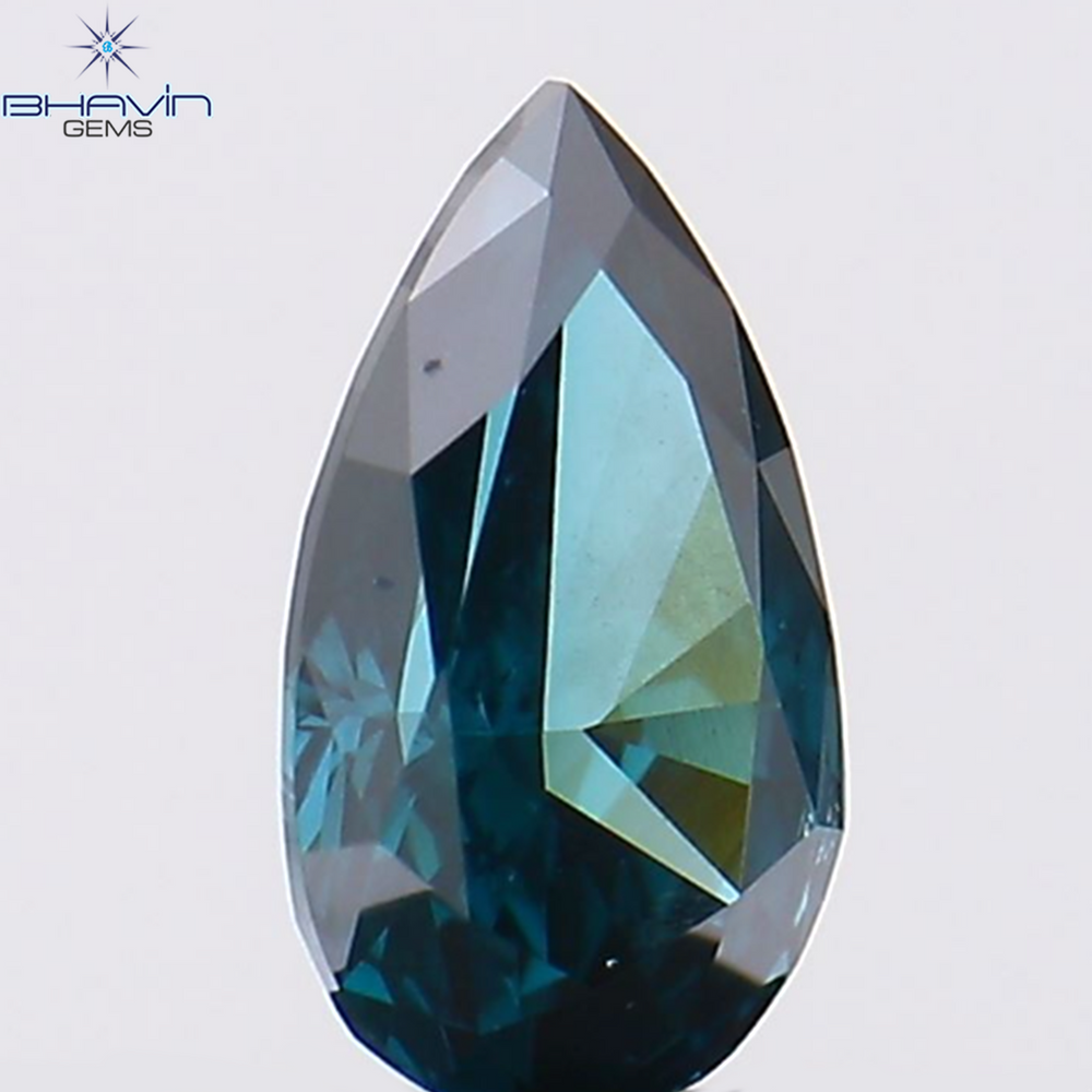 0.29 ペアー シェイプ ナチュラル ダイヤモンド ブルー カラー VS2 クラリティ (5.73 MM)