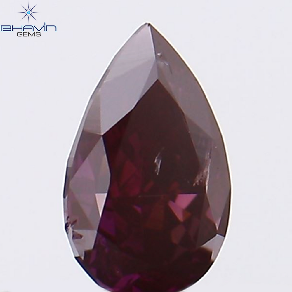 0.17 CT Pear Shape Natural Diamond Enhanced Pink Color VS2 Clarity (4.50 MM)