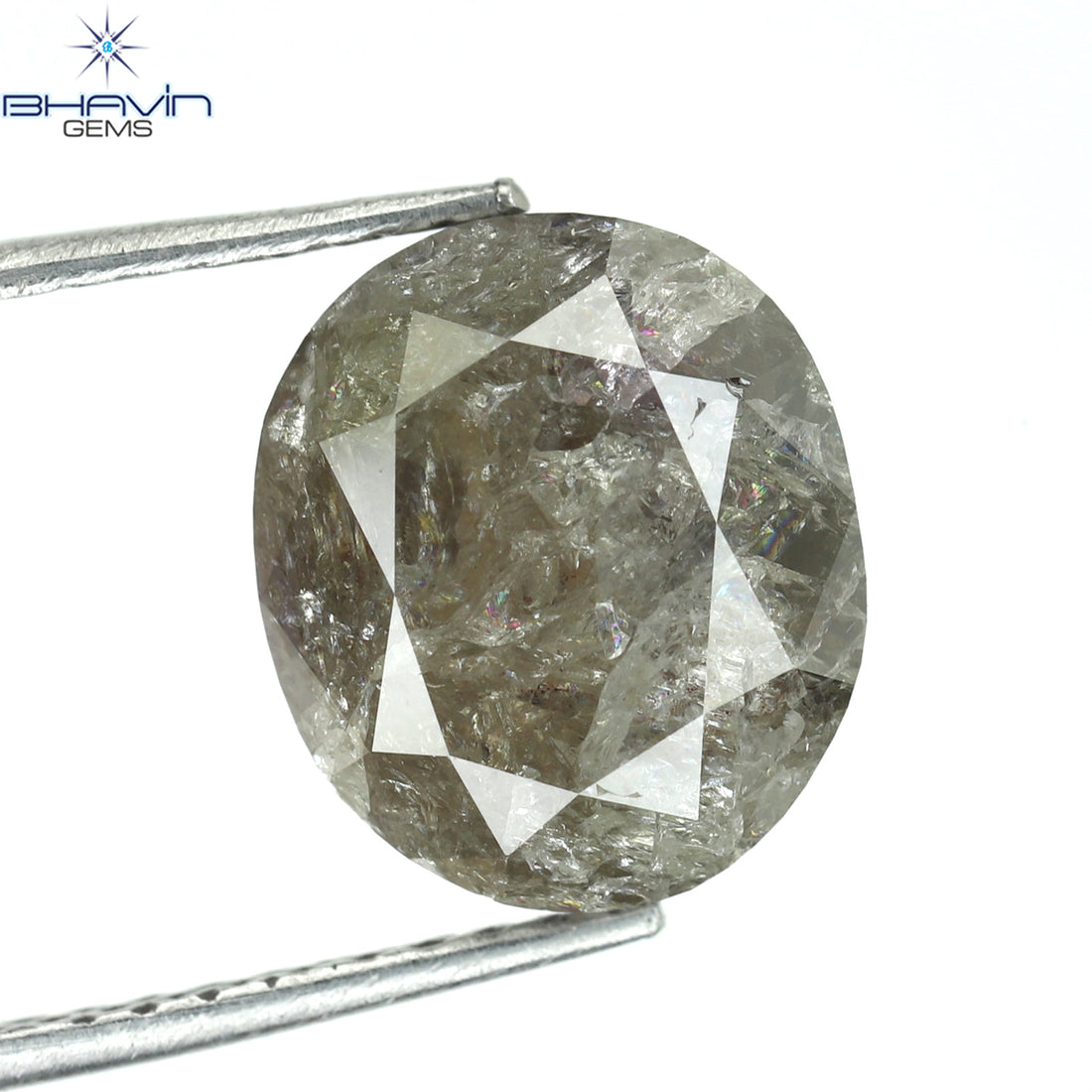 4.92 CT オーバル シェイプ ナチュラル ルース ダイヤモンド ピンク カラー I3 クラリティ (9.76 MM)