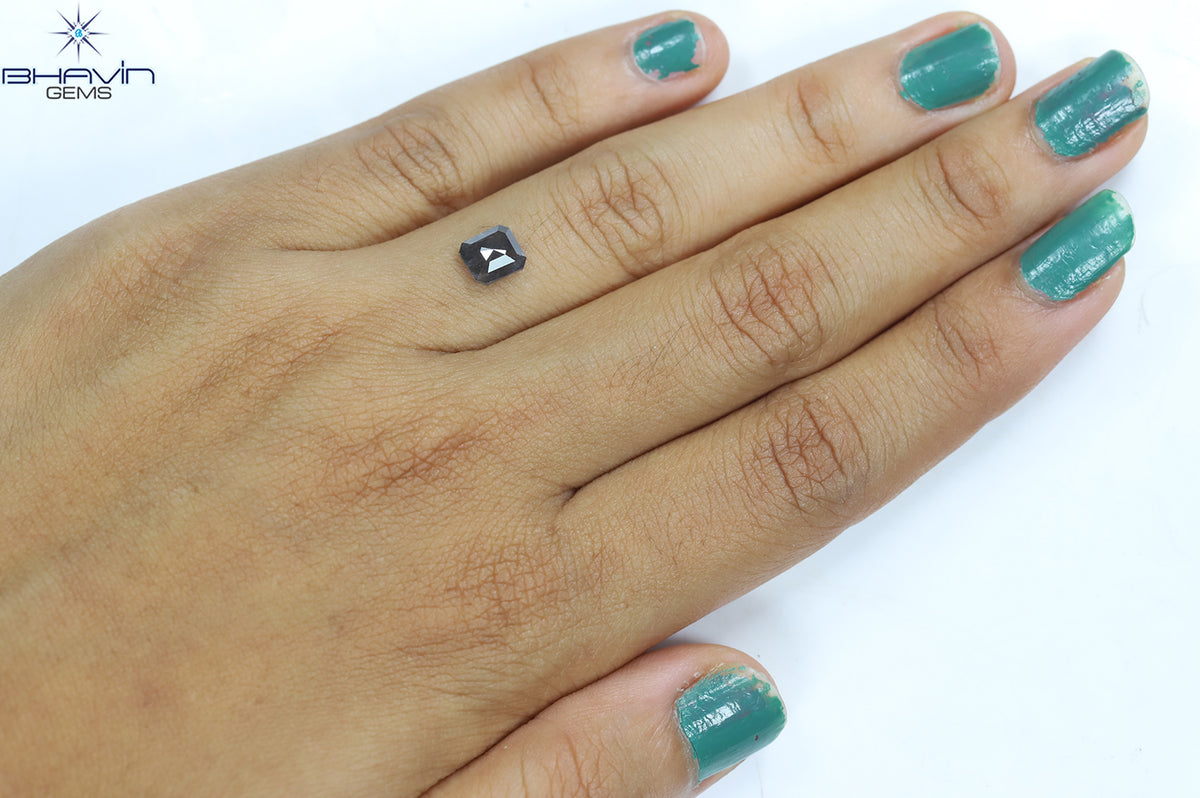 0.86 CT Natural Square Cut Diamond Salt And Pepper Color Clarity I3 (6.06 MM)