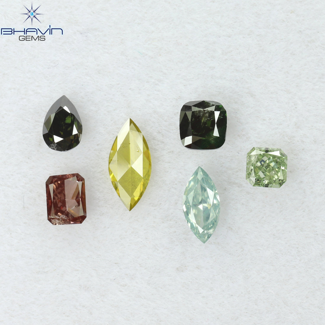 0.60 CT/6 Pcs Natural Mix Diamond Enhanced Mix Color Clarity SI2 (5.27 MM)