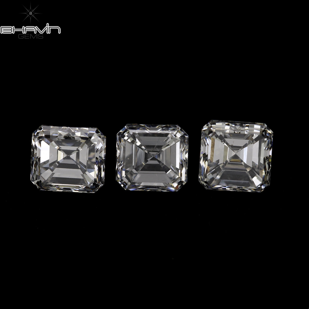 0.25 CT Natural Asscher Diamond White (G+) Color Clarity VVS-VS (3.60 MM)