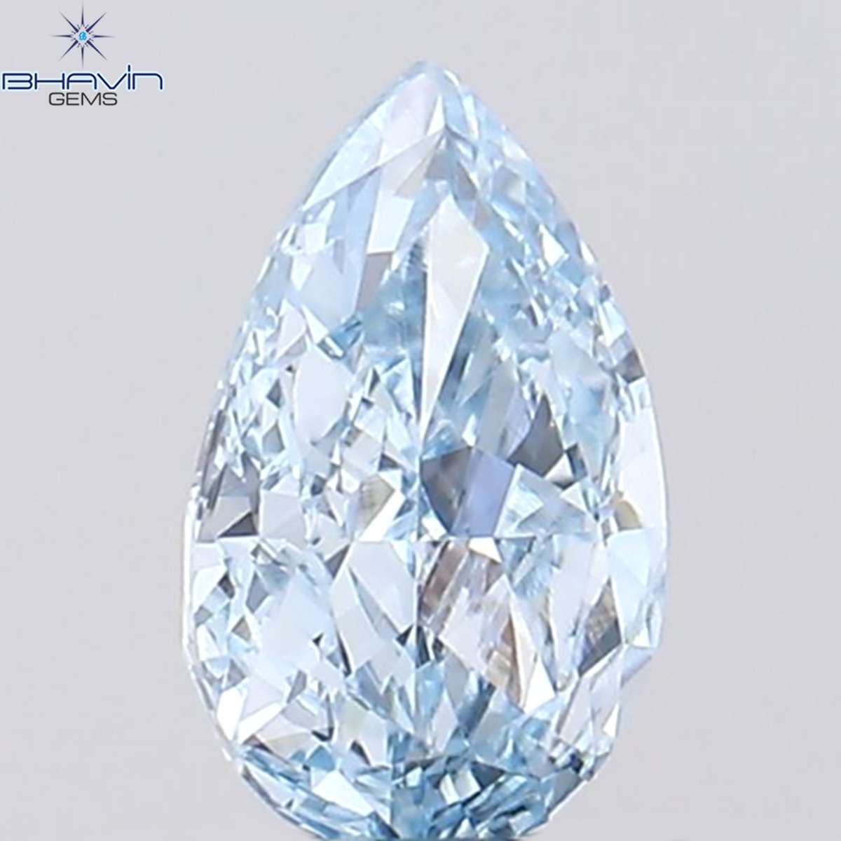 1.01 CT ペアシェイプ ナチュラル ダイヤモンド グリーンがかったブルー カラー VS1 クラリティ (9.00 MM)