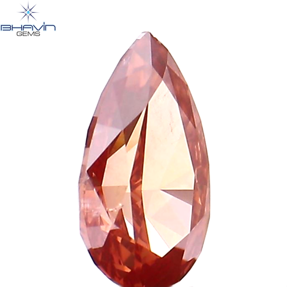 0.24 CT ペアシェイプ ナチュラル ダイヤモンド ピンク色 SI1 クラリティ (5.25 MM)