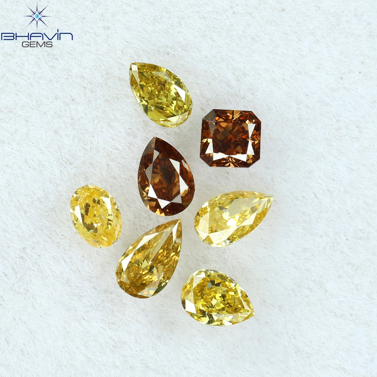 0.64 CT/7 Pcs Natural Mix Diamond Mix Fancy Color Clarity VS (3.98 MM)