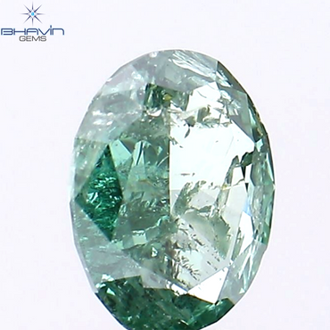 0.50 CT Oval Shape Natural Diamond Green Color SI1 Clarity (5.87 MM)