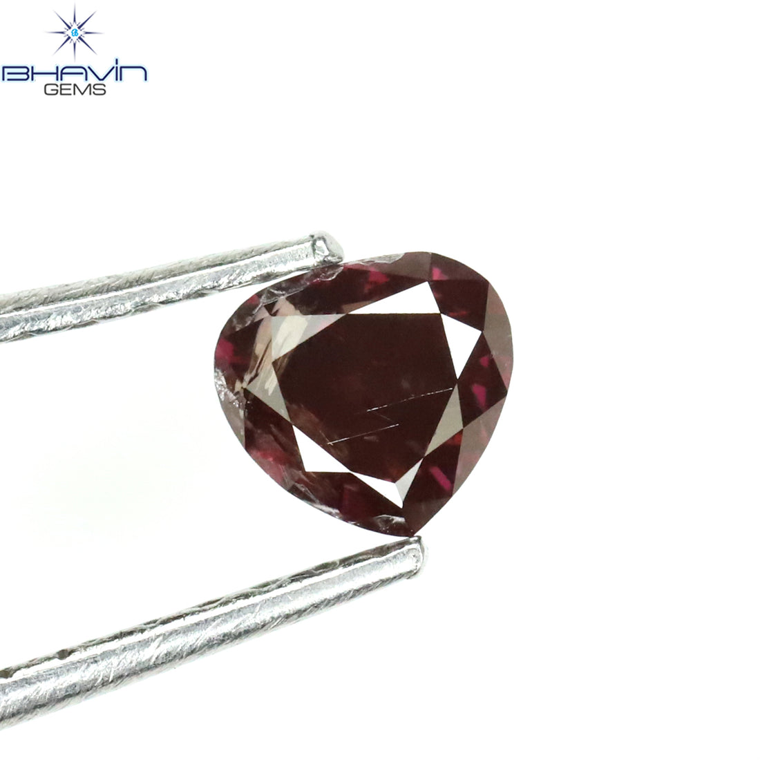 0.39 CT Natural Heart Diamond Enhanced Pink Color Clarity I1 (4.42 MM)