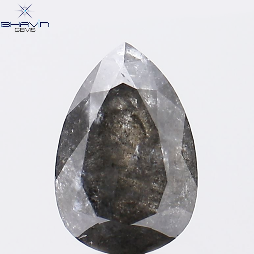 1.85 CT Natural Pear Diamond Salt And Pepper Color Clarity I3 (9.12 MM)